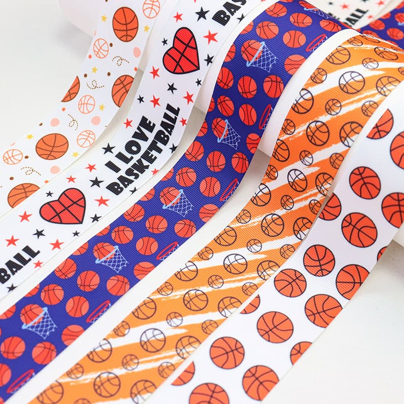 basketball grosgrain ribbon