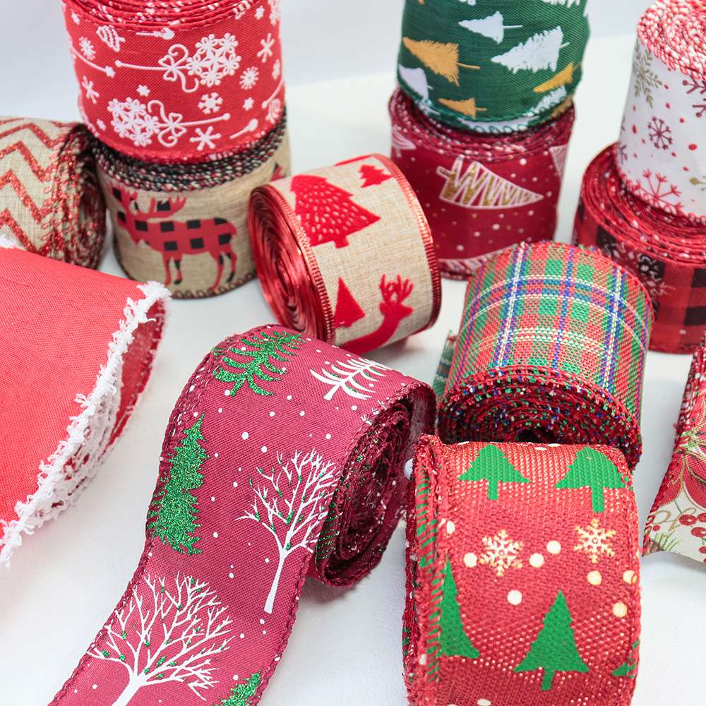christmas wired edge ribbon christmas wired edge ribbon