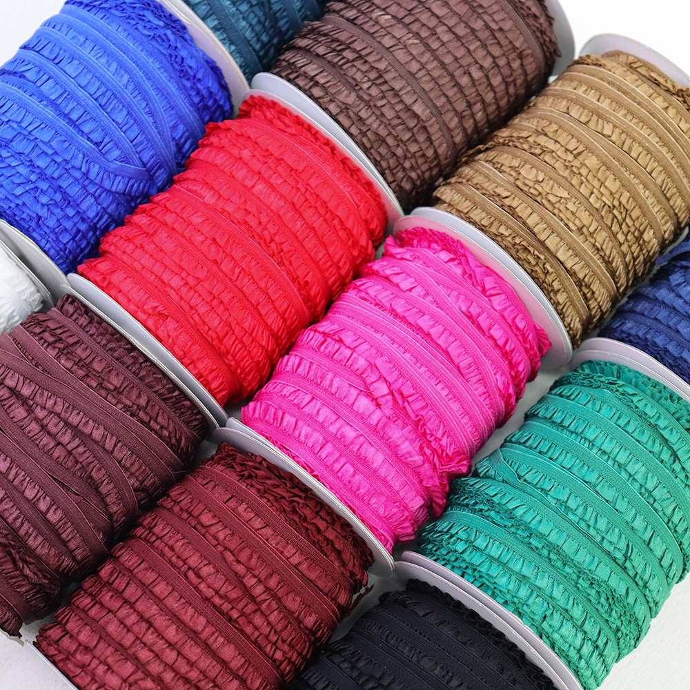 Pleated stetch Lace trim Pleated stetch Lace trim