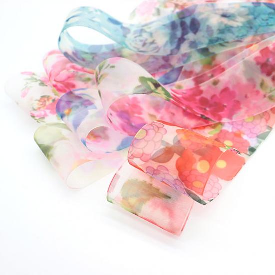 Floral sheer ribbon